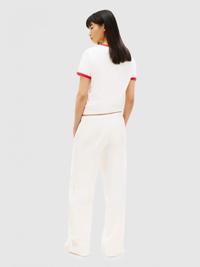 Pantalones Mujer Blanco Tommy Jeans