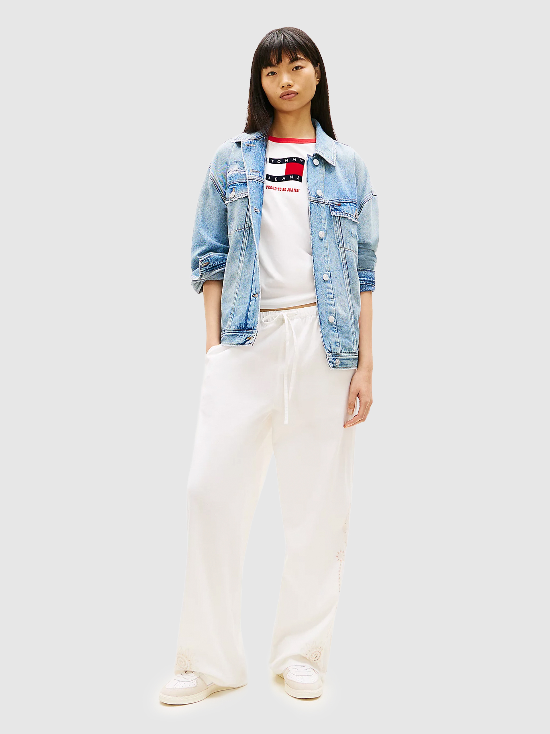 Pantalones Mujer Blanco Tommy Jeans