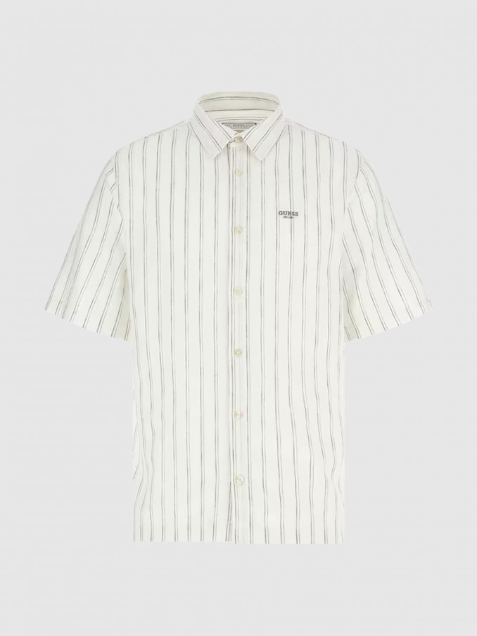 Camisa Hombre Crema Guess