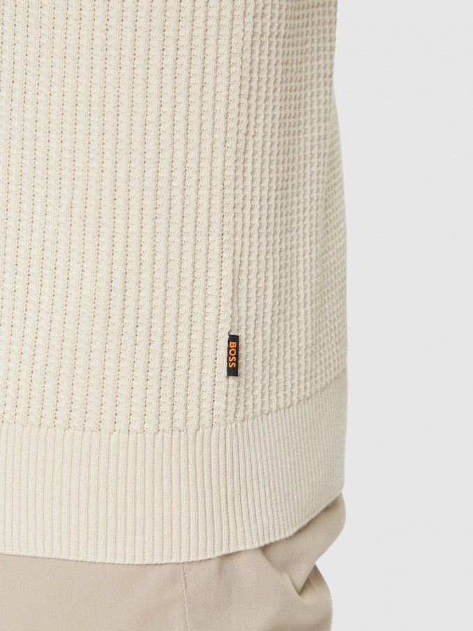 Polo Shirt Man Cream Boss - Orange