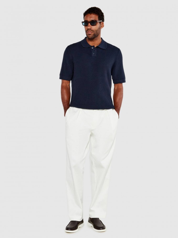 Polo Shirt Man Navy Blue Boss - Orange