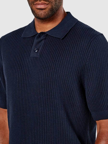 Polo Shirt Man Navy Blue Boss - Orange