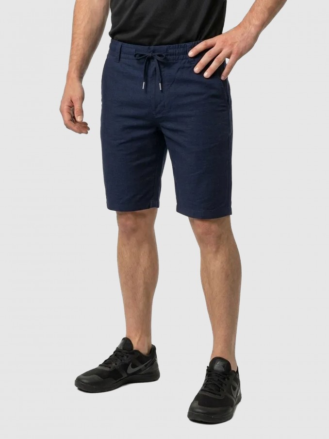 Shorts Man Navy Blue Boss - Orange