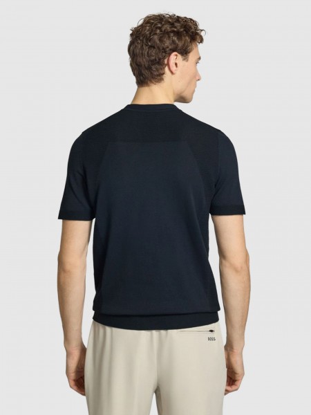 Camiseta Hombre Azul Marino Boss - Orange Camiseta Hombre Azul Marino Boss - Orange