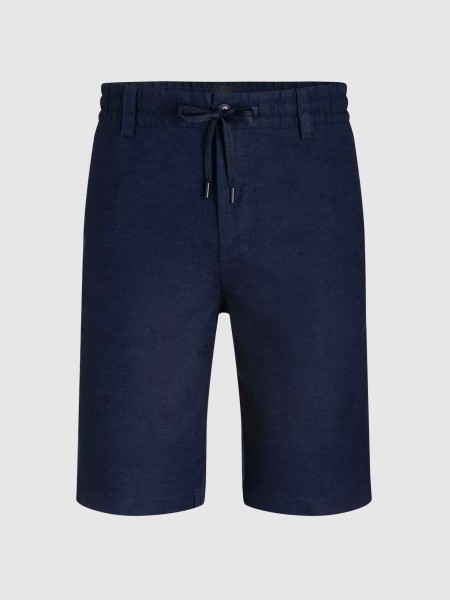 Shorts Man Navy Blue Boss - Orange