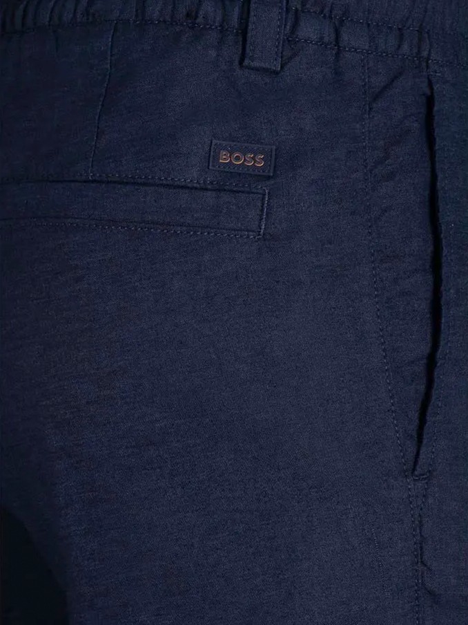 Shorts Man Navy Blue Boss - Orange