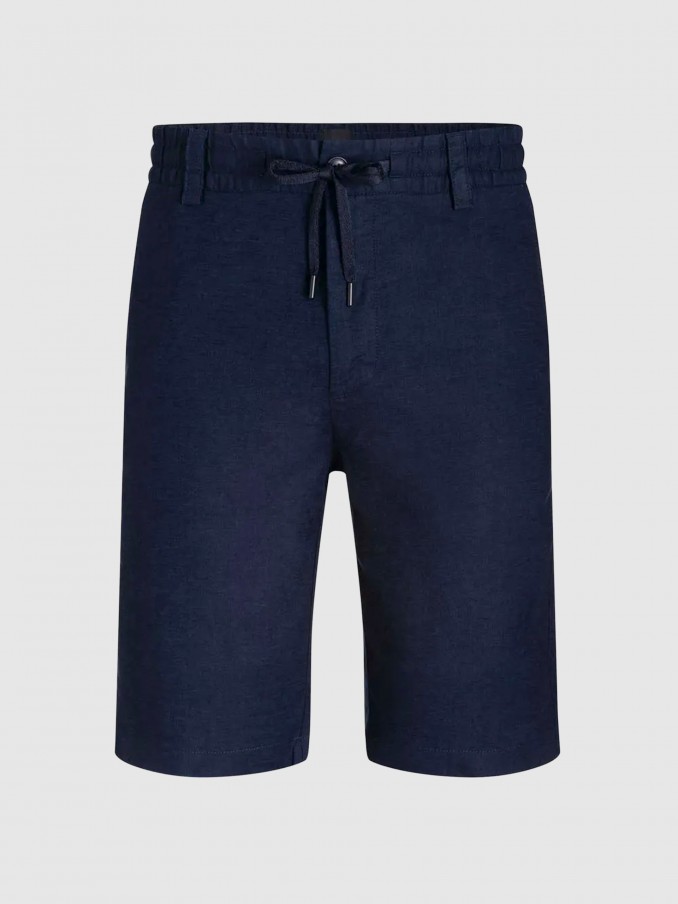 Shorts Man Navy Blue Boss - Orange