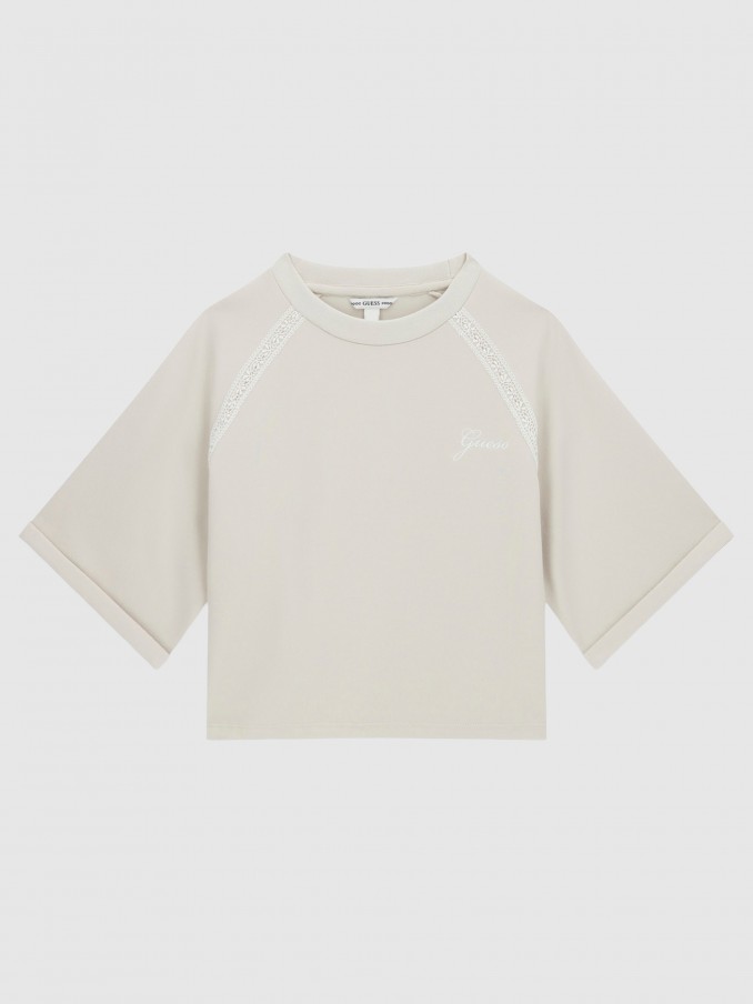 T-Shirt Girl Beige Guess