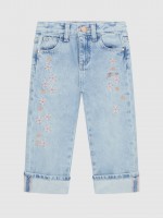 Calças Guess Menina Palazzo Rgd Dnm Pants W/embroi Calças Guess Menina Palazzo Rgd Dnm Pants W/embroi