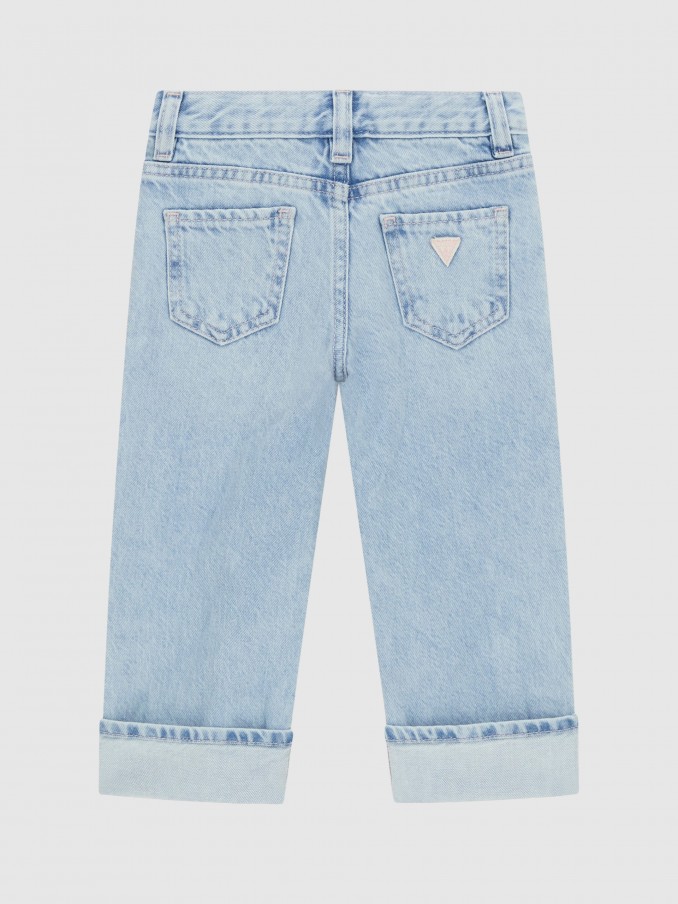 Calças Guess Menina Palazzo Rgd Dnm Pants W/embroi