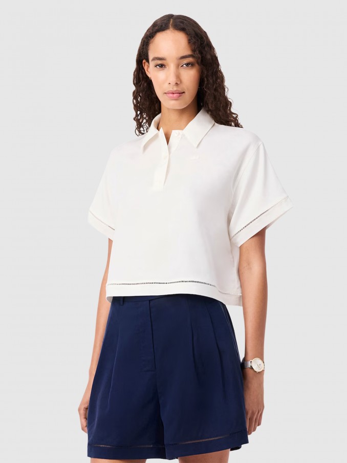 Polo Shirt Woman Cream Lacoste