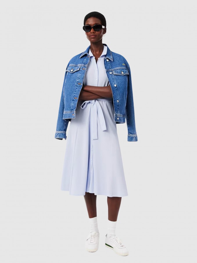 Dress Woman Light Blue Lacoste