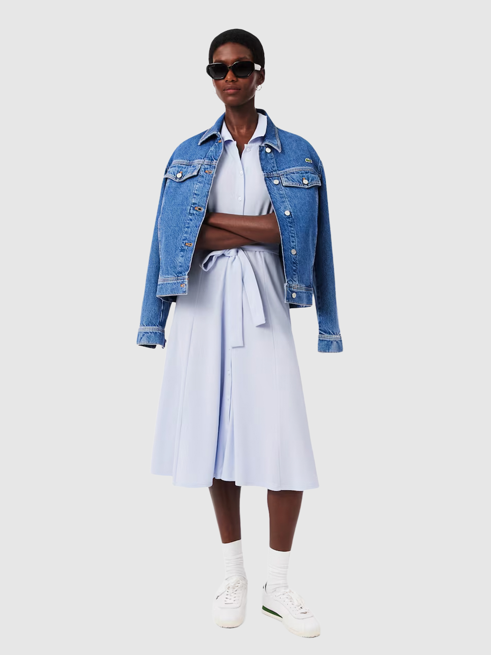Dress Woman Light Blue Lacoste