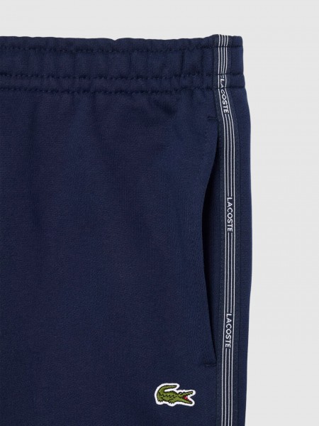 Cal��es Lacoste Homem Lacoste Striped Band Fleece Shorts