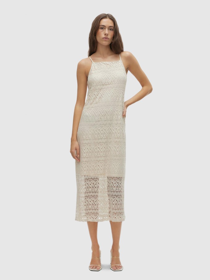 Vestido Mujer Crema Vero Moda