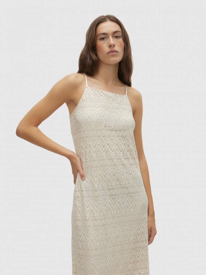 Vestido Mujer Crema Vero Moda