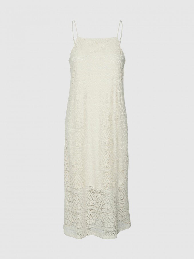 Vestido Mujer Crema Vero Moda