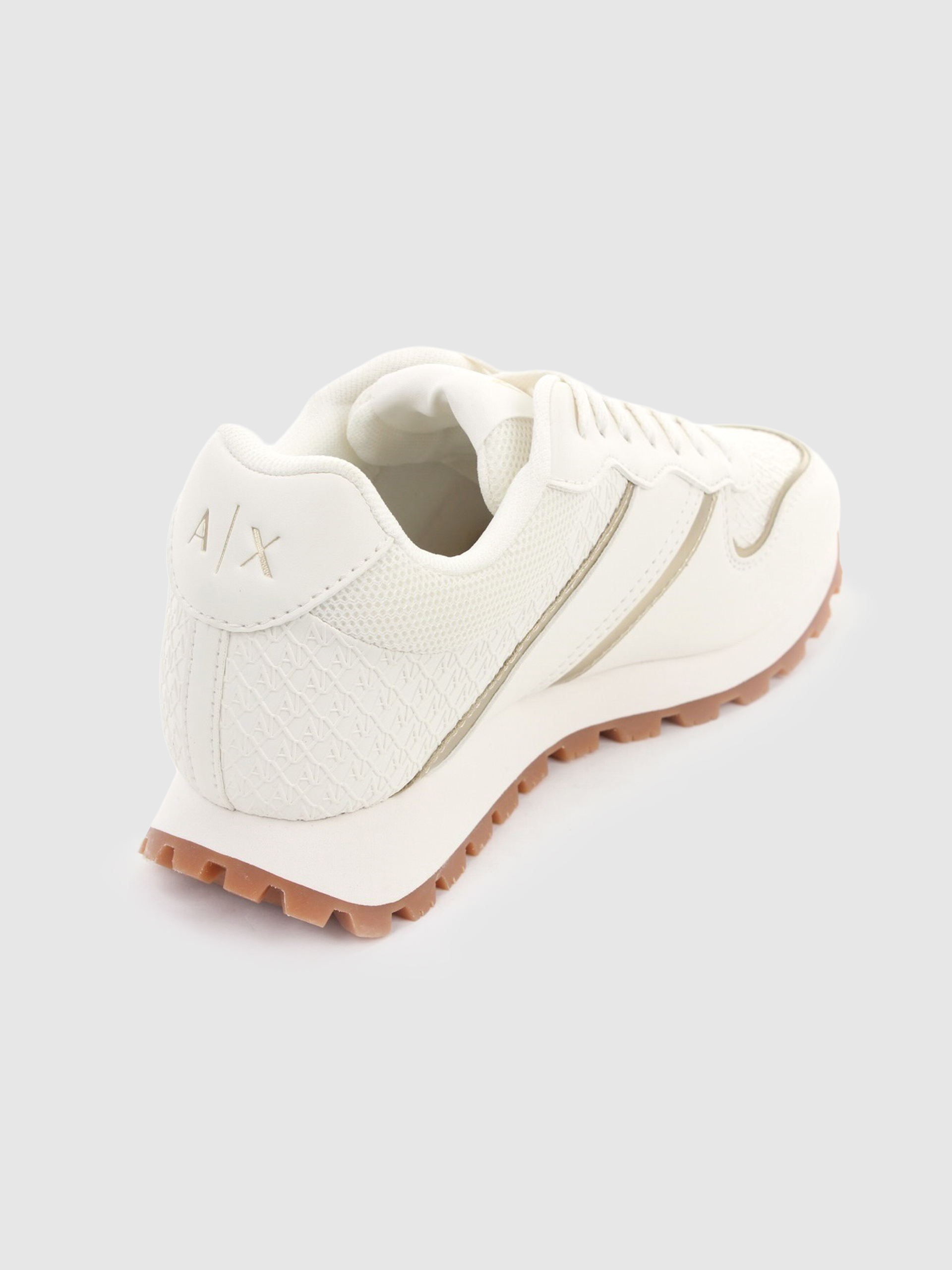 Sapatilha Armani Exchange Mulher Sneaker Drop Calf Pu+All-Over Logo+Mesh