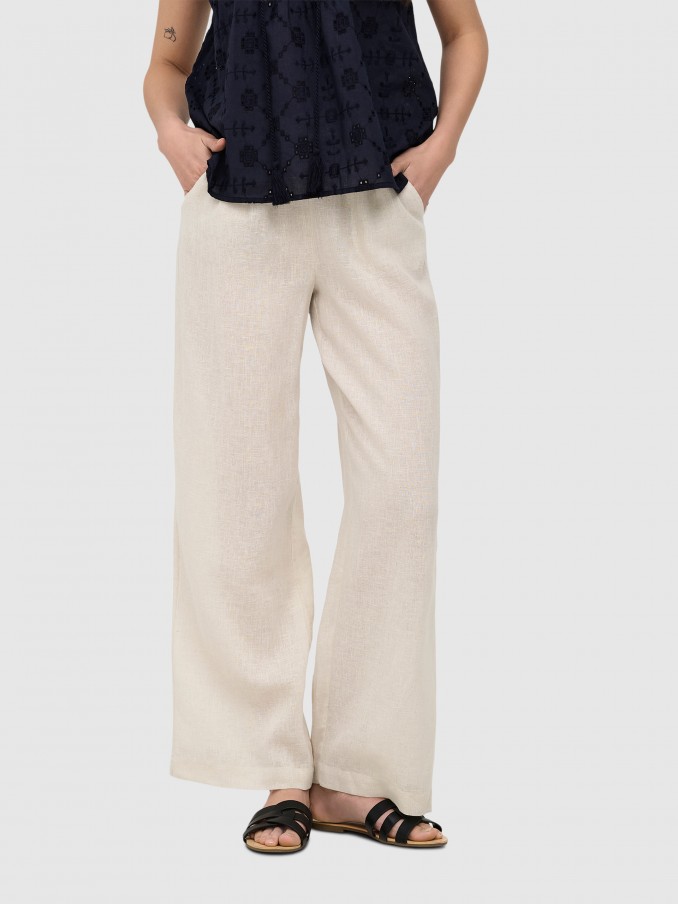 Pantalones Mujer Crema Only