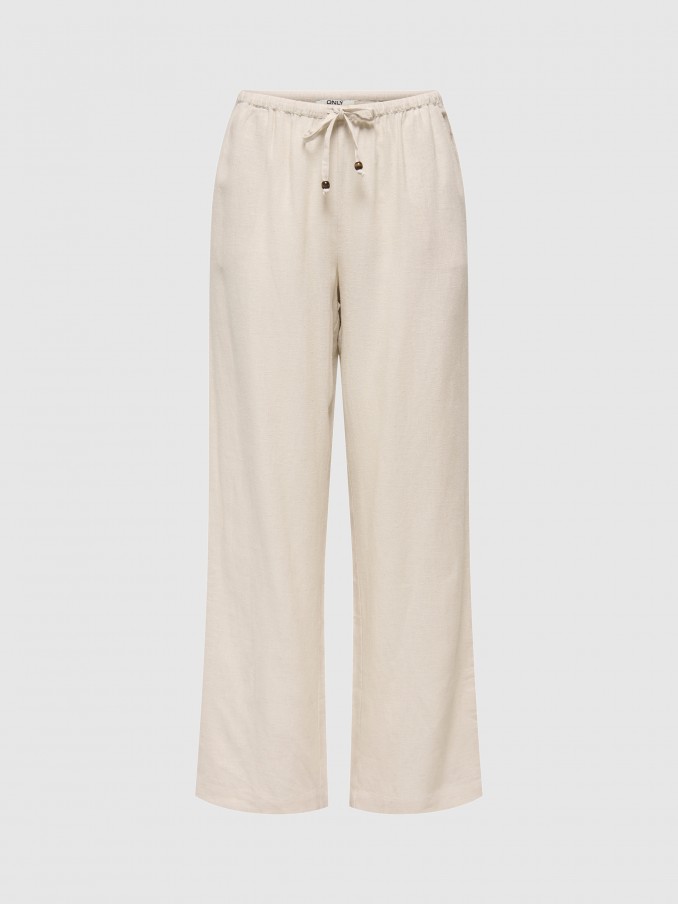 Pantalones Mujer Crema Only