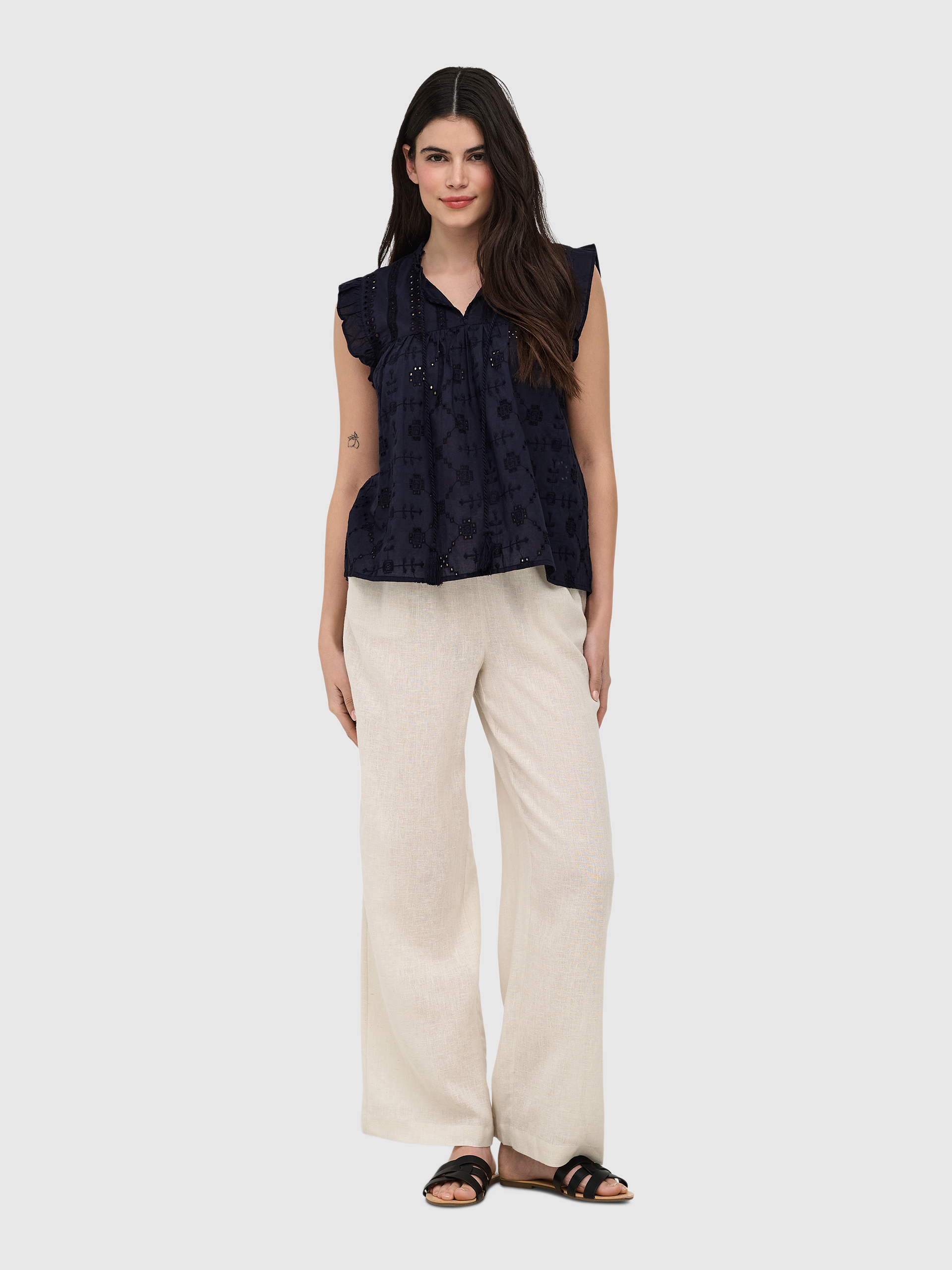 Pantalones Mujer Crema Only