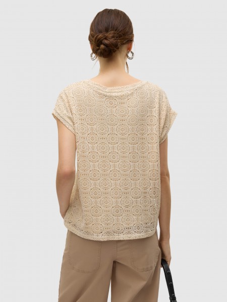 Camiseta Mujer Crema Vero Moda