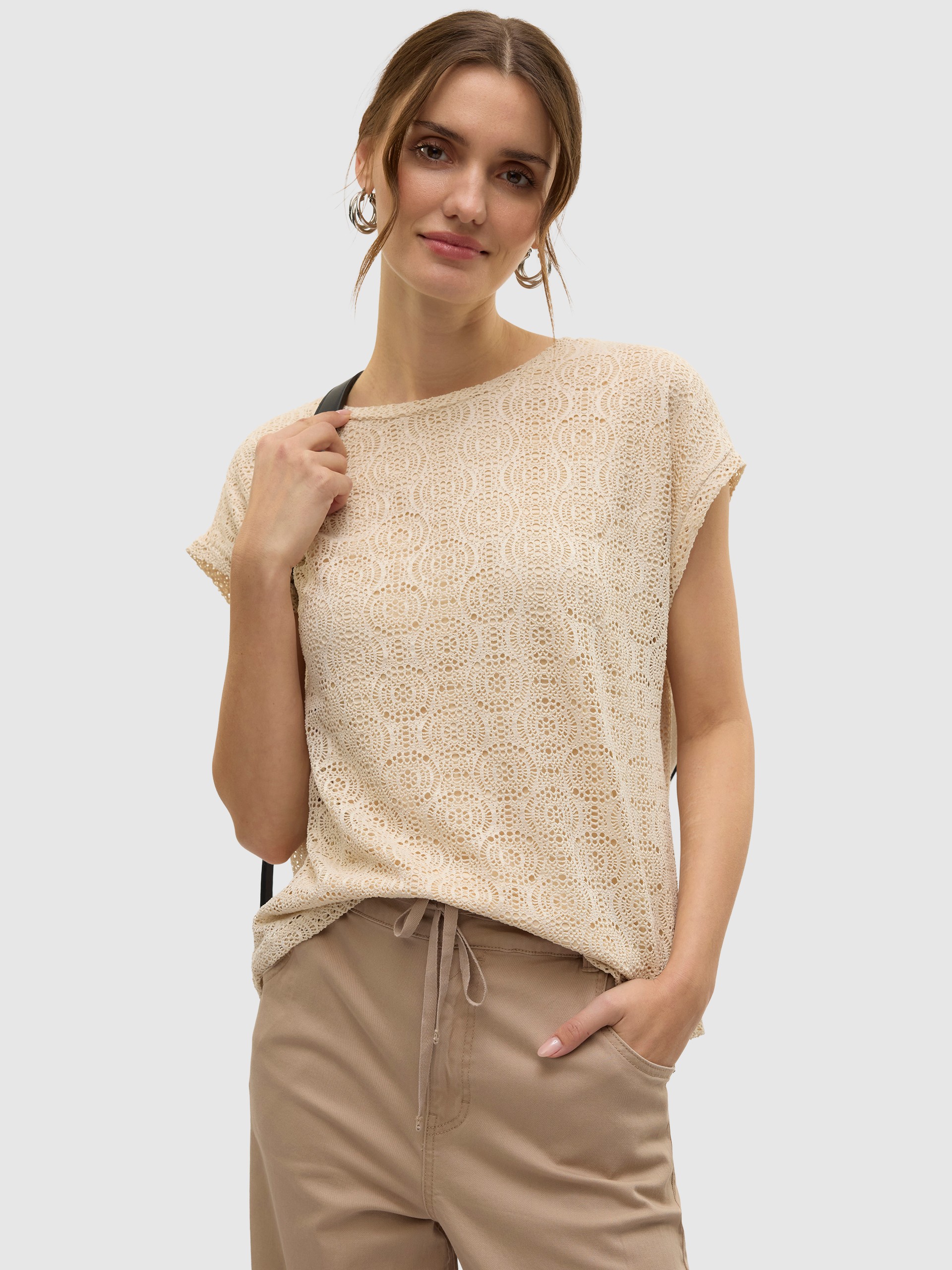 Camiseta Mujer Crema Vero Moda