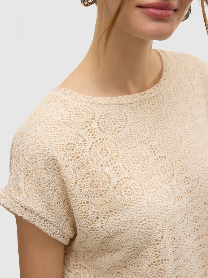Camiseta Mujer Crema Vero Moda