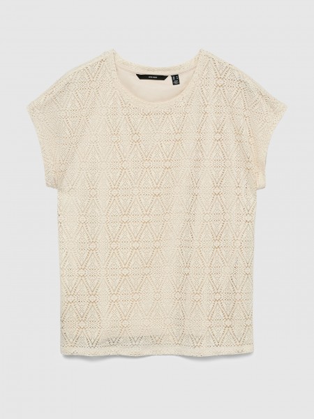 Camiseta Mujer Crema Vero Moda