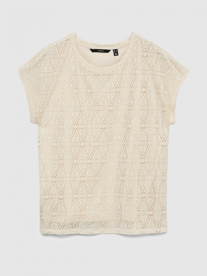 Camiseta Mujer Crema Vero Moda