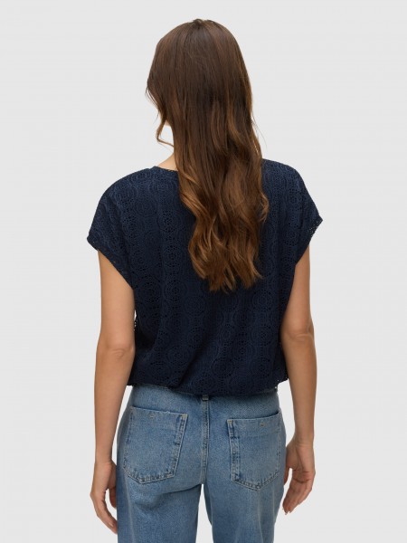 Camiseta Mujer Azul Marino Vero Moda