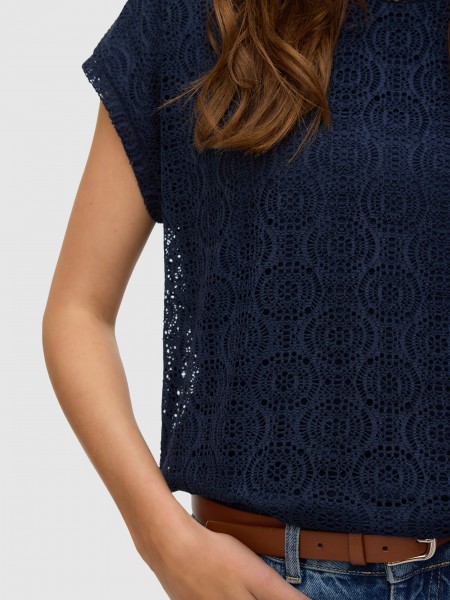Camiseta Mujer Azul Marino Vero Moda