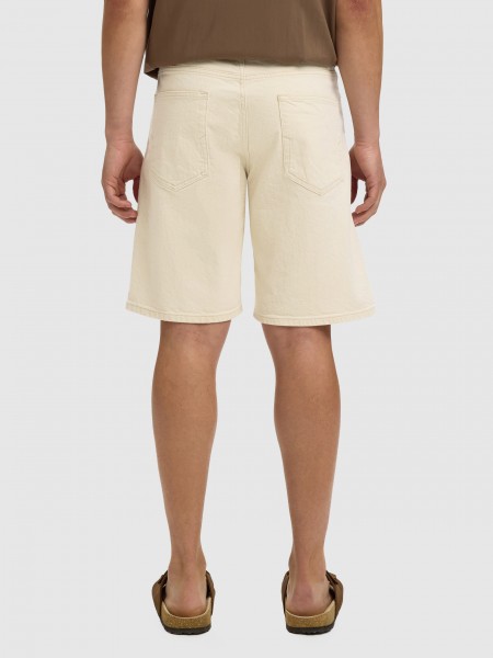Cal��es Selected Homem Slhreg Alex Ecru 704 Denim Short Noos