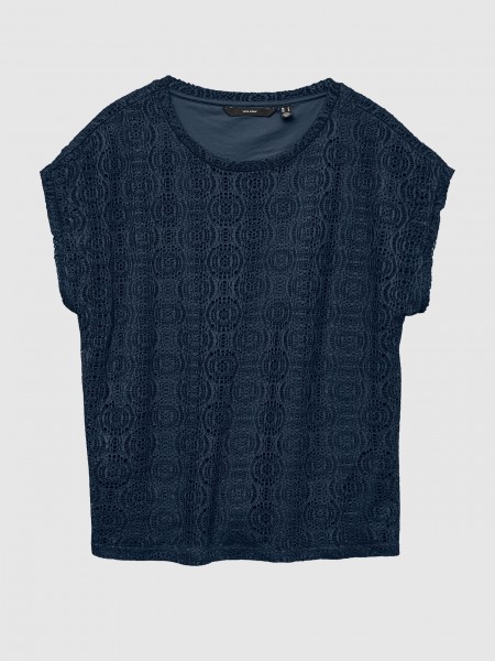 Camiseta Mujer Azul Marino Vero Moda
