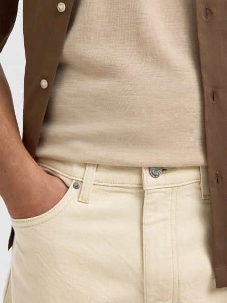 Cal��es Selected Homem Slhreg Alex Ecru 704 Denim Short Noos
