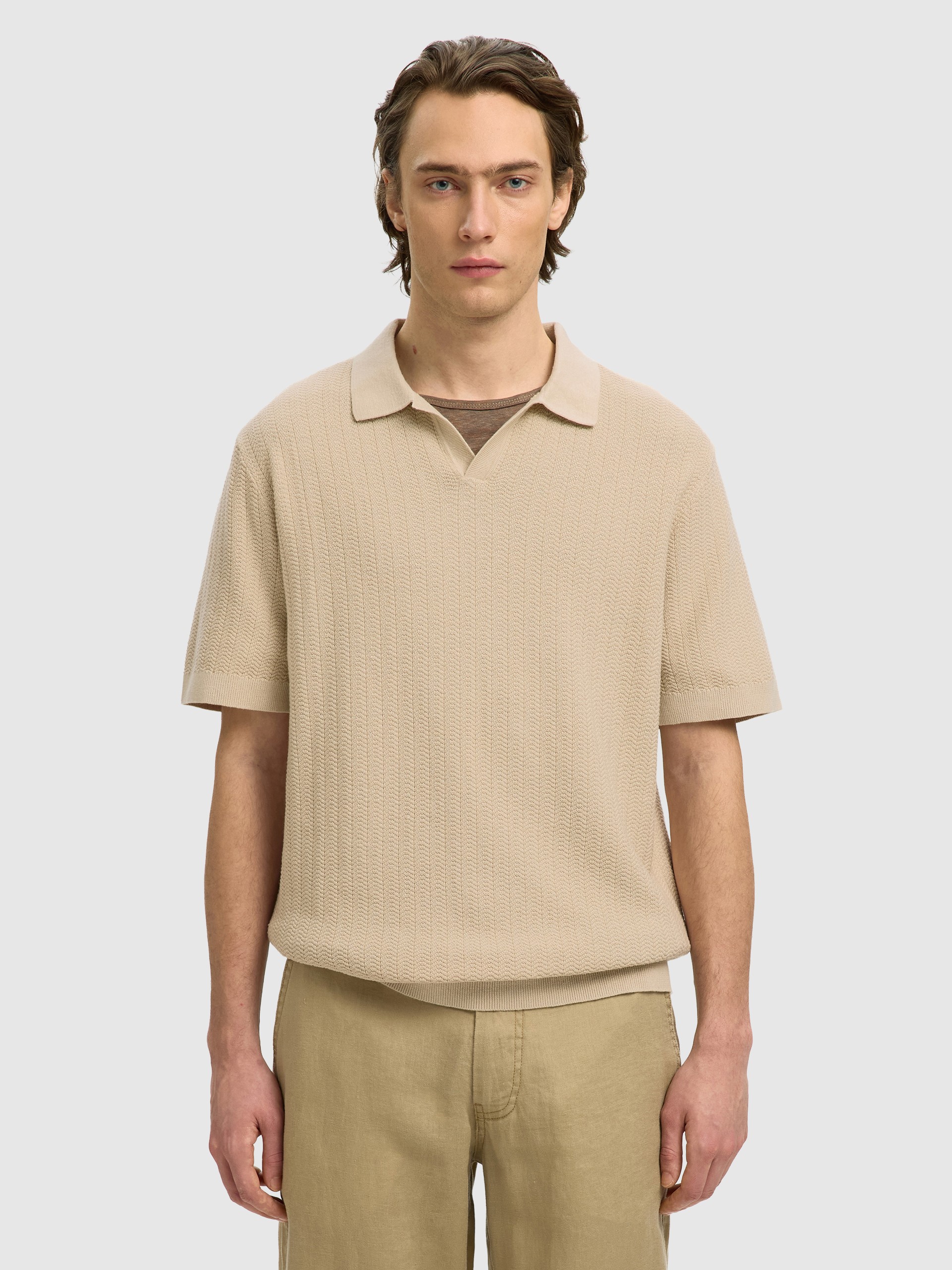 Polo Hombre Beige Selected