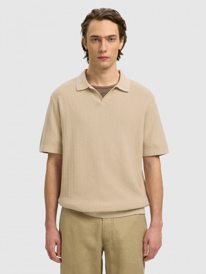 Polo Hombre Beige Selected