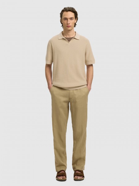 Polo Shirt Man Beige Selected