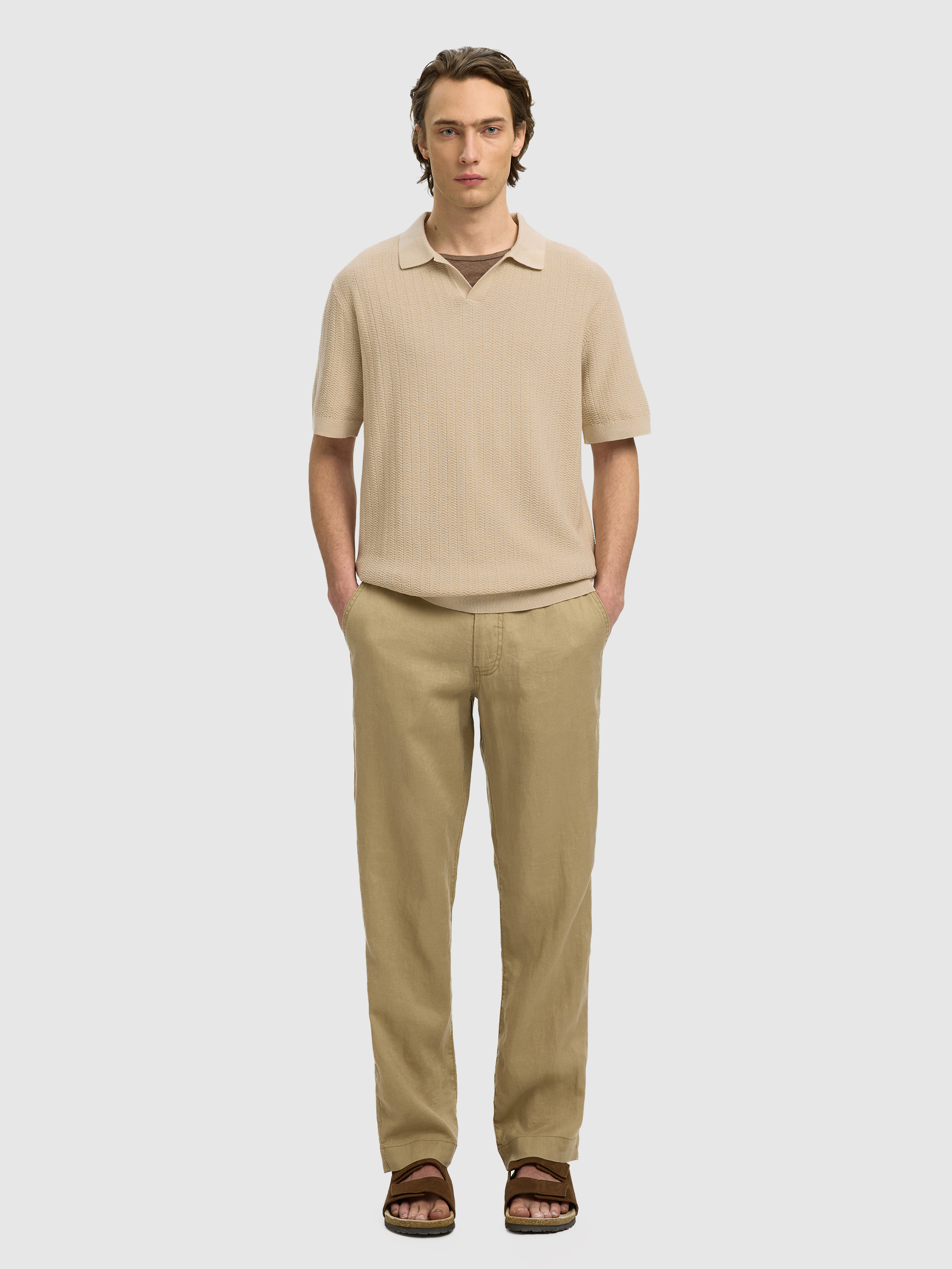 Polo Hombre Beige Selected