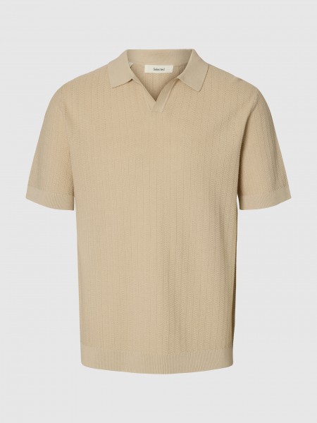 Polo Shirt Man Beige Selected