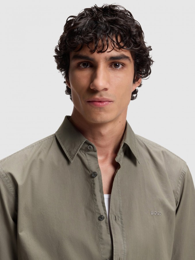 Shirt Man Dark Green Boss