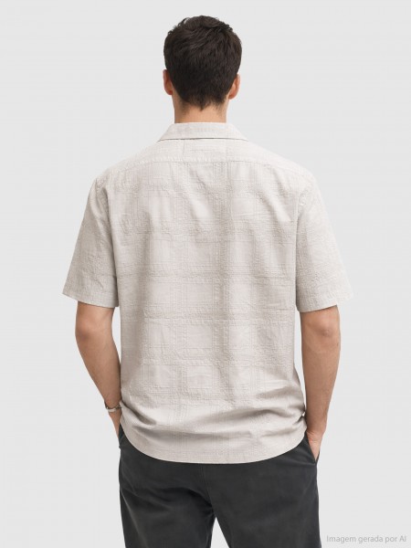 Shirt Man Beige Boss - Orange