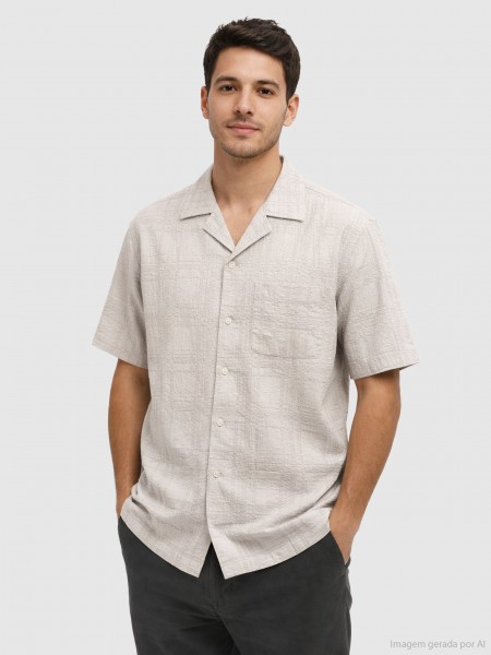Shirt Man Beige Boss - Orange