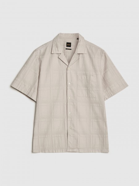 Shirt Man Beige Boss - Orange