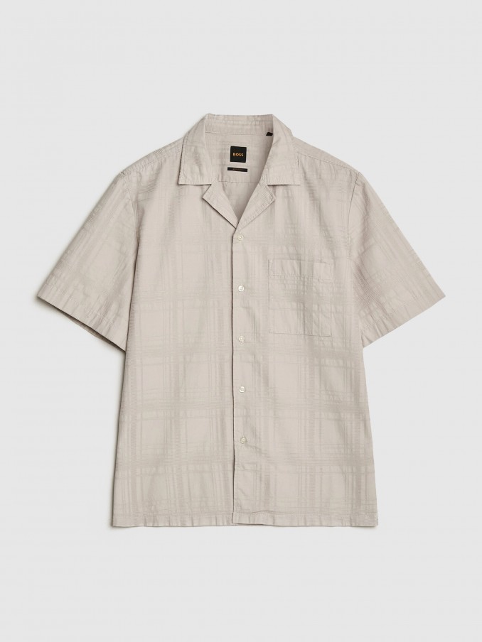 Shirt Man Beige Boss - Orange