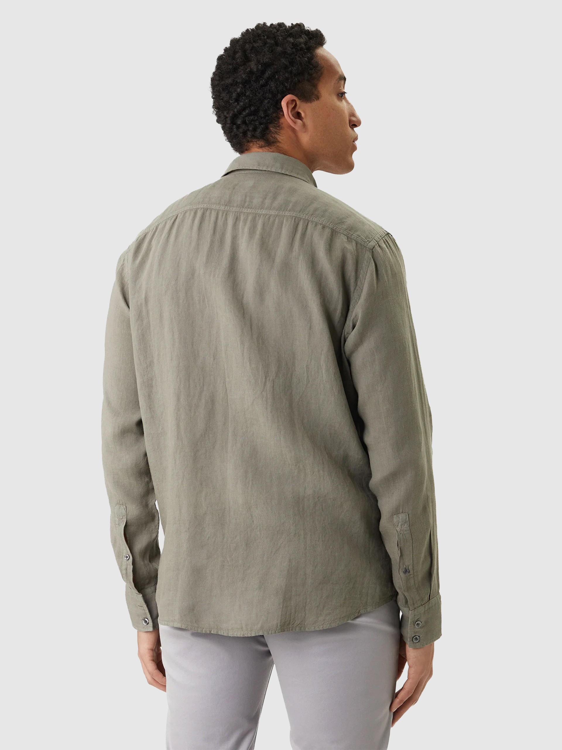 Shirt Man Dark Green Boss - Orange