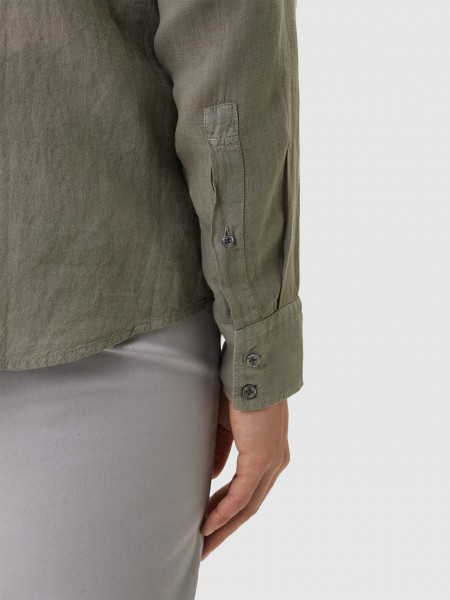 Shirt Man Dark Green Boss - Orange