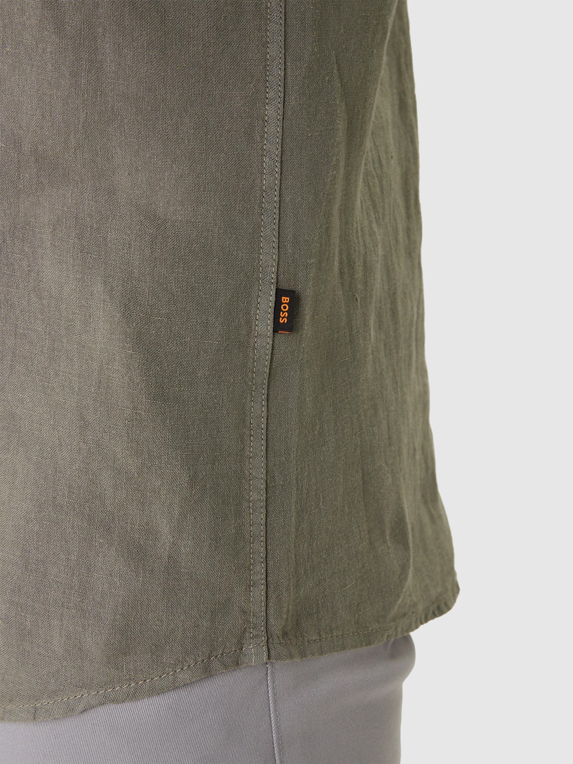 Shirt Man Dark Green Boss - Orange