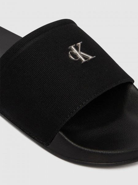 Chinelo Calvin Klein  Mulher Ess Slide Canvas Hdw