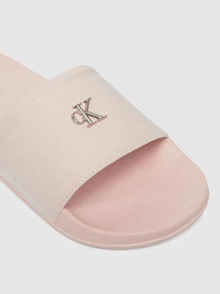 Chinelo Calvin Klein  Mulher Ess Slide Canvas Hdw